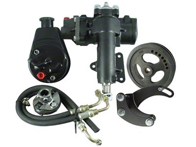 Borgeson Power Steering Conversion Kit; 12.7:1 Ratio (63-66 Small Block V8 Corvette C2 w/ Manual Steering & Short Water Pump, Excluding 63-66 327 V8 Hi-Ppo)