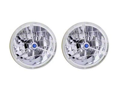 Bous Performance 7-Inch H4 Headlights with Blue Halo; Clear (Universal; Some Adaptation May Be Required)