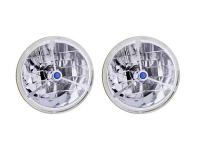 Bous Performance 7-Inch H4 Headlights with Blue Halo; Clear (Universal; Some Adaptation May Be Required)