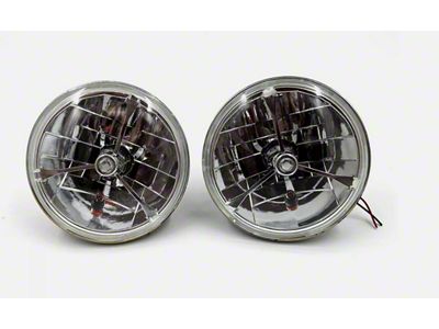 Bous Performance 7-Inch Tri-Bar H4 Headlights with with Clear Dot and Turn Signal Push-In Bulb (Universal; Some Adaptation May Be Required)