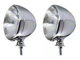 Bous Performance Universal 7-Inch Dietz Headlight with Standard Bulb; Chrome Housing and Clear Lens (Universal; Some Adaptation May Be Required)