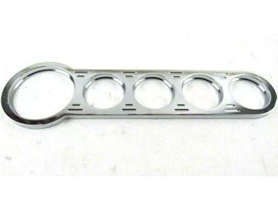 Bous Performance Universal Ball Milled Aluminum Dash Gauge Panel; One 3-3/8-Inch and Four 2-1/16-Inch Holes; Chrome (Universal; Some Adaptation May Be Required)