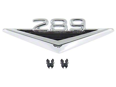 289 Front Fender Emblem; Chrome and Black (66-68 Bronco)