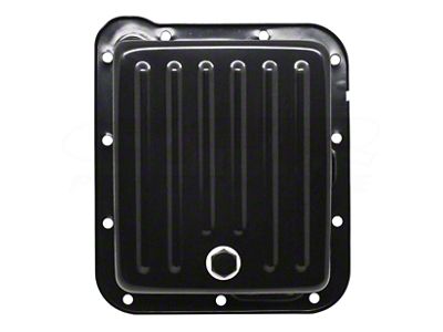 C6 Case Pan Style Transmission Pan; Black (73-77 Bronco)