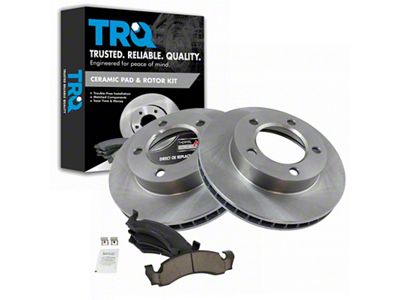 Ceramic 5-Lug Brake Rotor and Pad Kit; Front (87-93 Bronco w/ Auto Locking Hubs)