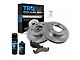 Ceramic 5-Lug Brake Rotor, Pad, Brake Fluid and Cleaner Kit; Front (87-93 Bronco w/ Auto Locking Hubs)