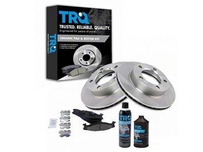 Ceramic 5-Lug Brake Rotor, Pad, Brake Fluid and Cleaner Kit; Front (94-96 Bronco)