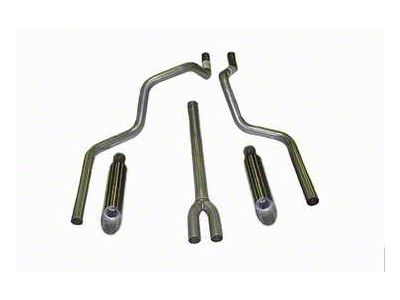 Deep-Tone Dual Exhaust System with Stainless Angle Tips; Rear Exit (87-96 5.8L Bronco)