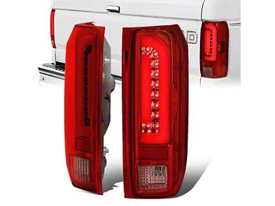 Dual LED Tail Lights; Chrome Housing; Red Lens (90-96 Bronco)