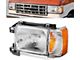 Factory Style Headlight; Chrome Housing; Clear Lens; Driver Side (87-91 Bronco)