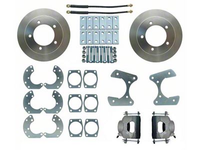 Ford 9-Inch Rear End Disc Brake Conversion Kit without E-Brake; Natural Calipers (66-78 Bronco)