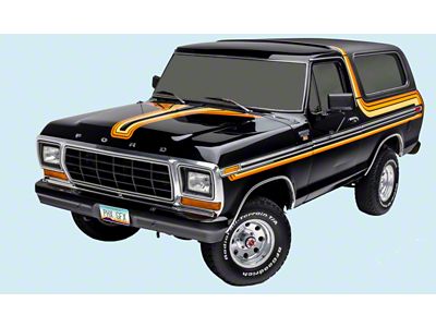 Free Wheeling Stripe Kit; Orange/Tan/Creme (78-79 Bronco)