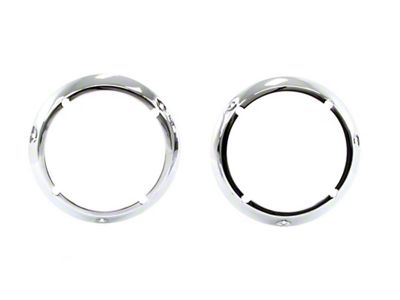 Headlight Bezels; Chrome (71-77 Bronco)