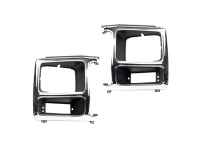 Headlight Bezels; Chrome (80-86 Bronco)