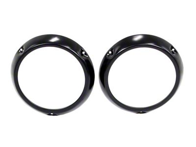 Headlight Bezels; Primer (66-70 Bronco)