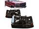 LED DRL Headlights with Amber Corners; Chrome Housing; Smoked Lens (92-96 Bronco)