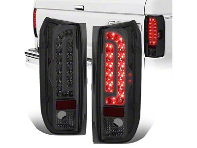 LED Tail Lights; Chrome Housing; Smoked Lens (90-96 Bronco)