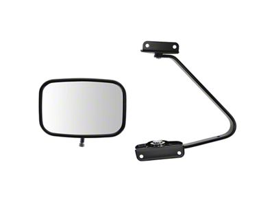 Manual Mirror with Swing Lock; Paint to Match Black (80-96 Bronco)