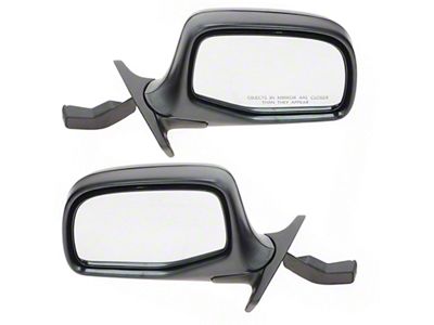 Manual Mirrors; Chrome and Black (92-96 Bronco)