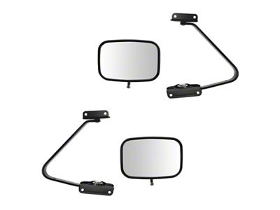 Manual Mirrors with Swing Lock; Paint to Match Black (80-96 Bronco)