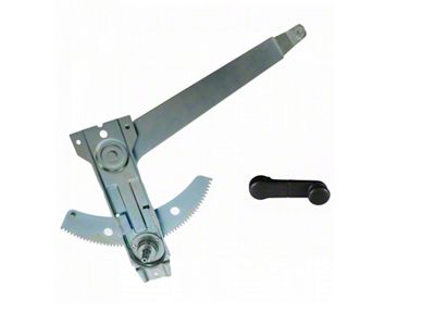 Manual Window Regulator with Crank Handle; Front Driver Side (87-91 Bronco)