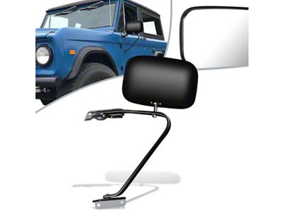 OE Style Manual Mirror; Black; Driver Side (80-89 Bronco)