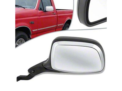 OE Style Manual Mirror; Chrome; Driver Side (92-96 Bronco)