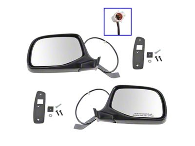 Power Mirrors; Chrome and Black (92-96 Bronco)