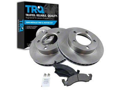 Semi-Metallic 5-Lug Brake Rotor and Pad Kit; Front (87-93 Bronco)