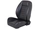 TMI Cruiser Low Back Bucket Seats; Black Madrid Vinyl with White Stitching (Universal; Some Adaptation May Be Required)