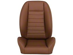 TMI Cruiser Collection Low Back Bucket Seats; Saddle Brown Vinyl with Brown Stitching (Universal; Some Adaptation May Be Required)