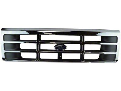 Upper Replacement Grille; Chrome and Argent (92-96 Bronco)