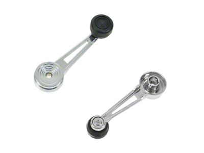 Window Crank Handles; Chrome and Black (80-86 Bronco)