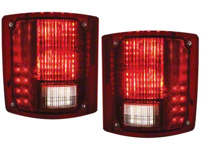 Brothers Trucks LED Tail Lights; Chrome Housing; Red Lens (73-91 Blazer, C10, C15, C1500, C2500, C3500, Jimmy, K10, K15, K1500, K20, K2500, K3500)