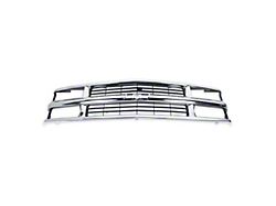 Brothers Trucks Upper Replacement Grille; Chrome/Black (94-98 C1500, C2500, C3500, K1500, K2500, K3500 w/ Composite Headlights & w/o Sport Package)