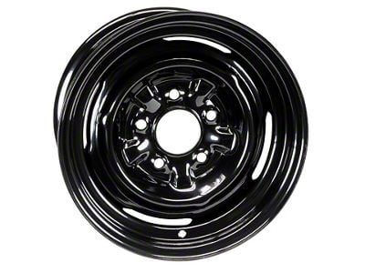 CA Stock Stamped Steel Gloss Black Wheel; 14x6; 38.10mm Offset (67-69 Camaro)