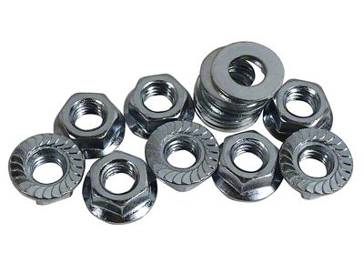 CA Body Mount Nut/Washer Kit; 16-Pieces (73-82 Corvette C3)