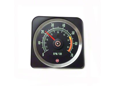 In-Dash Tachometer; 7000/5000 Redline (1969 Camaro w/ 325 or 350 HP)