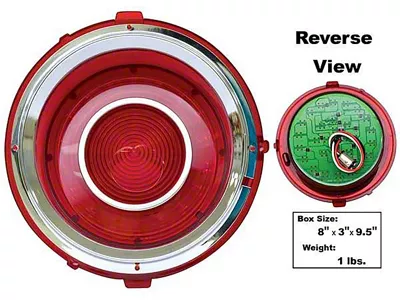 CA LED Tail Light; Chrome Housing; Red Lens; Driver Side (70-73 Camaro)