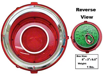 CA LED Tail Light; Chrome Housing; Red Lens; Passenger Side (70-73 Camaro)