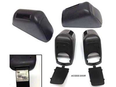 CA Seat Belt Retractor Covers with Access Doors; Robbins 3200 (71-73 Camaro)