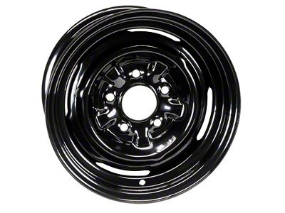 CA Stock Stamped Steel Gloss Black Wheel; 14x6; 38.10mm Offset (70-81 Camaro)