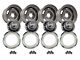 CA Rallye 4-Wheel Kit with Replacement Hubcaps and Stainless Steel Trim Rings; 15x8 (68-73 Chevelle)