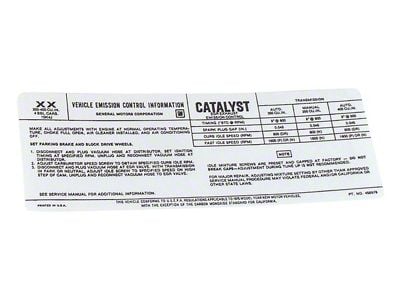 CA 2nd Design L48 Emission Decal (1976 Corvette C3)