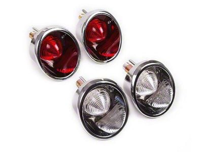 CA 1963-1966 Corvette 4Pc LED Tail Light Set with Backup Lights