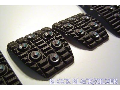 Billet Racing Pedal; Block Black/Silver (84-96 Corvette C4 w/ Manual Transmission)