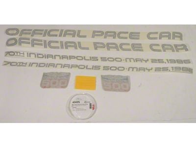 CA 1986 Corvette Body Stripe Decal Kit. Pace Silver