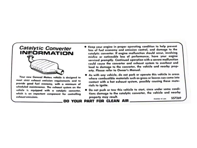 CA Catalytic Converter Decal (76-78 Corvette C3)