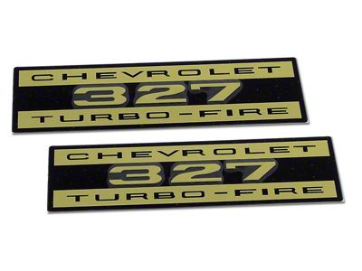 CA Chevrolet 327 Turbo Fire Metal Valve Cover Decals (62-63 Corvette C2)