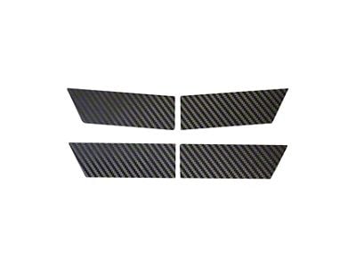 CA Crossed Flag Emblem Overlay; Front and Rear; Black Carbon Fiber (84-96 Corvette C4)